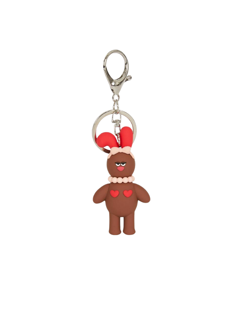 WOOD CHARM CHARM KEYRING